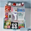 저장 상자 쓰레기통 플라스틱 계층 의약품 상자 저장 상자 대용량 Der Sundries 주최자 접이식 상자 응급 처치 키트 드롭 DH0GH
