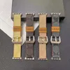 Pulseira de relógio de designer Apple Watch Band 38mm 40mm 41mm 42mm 44mm 45mm 49mm Luxo Hi Quality Designs Pulseiras de relógio iWatch 8 7 6 5 4 Couro L com caixa de logotipo Mulher Homem