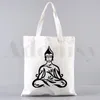 Sacs à provisions rétro Bouddha Namaste Yoga Handbags Hands Girls Casual Girls Handbag Women Elegant Tolevas Sac