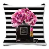 Kudde kast fall akvarell parfymflaskor och blommor design utskrift täcker super mjuk soffa dekorativ