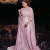 Ebi 2024 Aso Pink Sirène Robe de bal pailled Lace Two Pièces Soirée Fête Forme Deuxième réception Robes de fiançailles d'anniversaire Robe de Soire ZJ97 ES