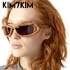 النظارات الشمسية steampunk y2k ملتوية الرجال نساء 2024 العلامة التجارية الفاخرة الهيب هوب بانك الشمس