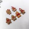 Pendenti e ciondoli 10 pz Natale Omino di pan di zenzero per la creazione di gioielli Risultati Biscotto in resina Ciondolo galleggiante Orecchini fai da te con retro piatto