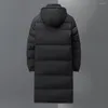 Mäns ner 2024 Winter Jacket Hood Feathers Puffer White Duck Long Male Black Parka Coat Warm Autumn Casual Top Size 3xl