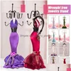 Caixas de jóias elegante estilo princesa suporte manequim brincos colar display organizador vestido de noite rack entrega gota dhkdb