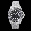Relógio de diamante Mens Designer Relógios 2824 Safira Mecânica Automática 40mm Com Pulseira de Aço cravejado de Diamantes Relógios de Pulso Montre de Luxe