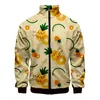Мужские куртки лимон-персик-банан 3d куртка с принтом Мужская мода уличная негабаритная куртка с длинными рукавами Топы с героями мультфильмов одежда на молнии с фруктами