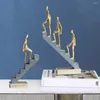 Decorative Figurines Abstract Go Up Stairs Thinker Sculpture Modern Figurine Statue For Home Office Table Decor Ornament