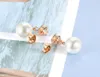 Studörhängen Lokaer Simulerade Pearl 6 Claw Crystal rostfritt stål för kvinnliga smycken Bijoux brincos Pendientes Mujer E18053