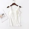 Women's Tanks Modal T-Shirts Solid Color Tank & Tops With Wireless Padded Bust Base Layer Top Sleeveless Outwear Female Camisole C5541