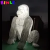 6MH (20ft) med fläkt grossistanpassningsbar färgjätte uppblåsbar gorilla med LED -lampor, stor uppblåsbar apa markballong för reklamdekoration