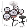 Simulering Drum Set Junior Drums Kit Jazz Percussion Music Instrument Development Toys for Children Kid Gifts 240131