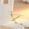 Anklets Fashion％925 SterlingSier for Women Simple Beads Foot Chain Box Fine Jewelry Girl Girl Bijoux Q231113 Drop Delivery Dhlbo
