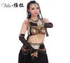 Women Tribal Belly Dance Wear 2pieces Outfit Set Antika bronspärlor BRA -bälteskjolar Gypsy Dance Costumes1940225