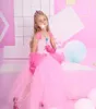 Girl Dresses Princess Peach Costume Girls Birthday Outfit Tulle Dress Kids Halloween Cosplay Party Fairy Tales Up Tutu