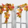 Fleurs décoratives vigne artificielle suspendue Garland Automn Decoration Feuilles en rotin fausse chaîne de feuillage pour Thanksgiving Halloween