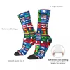 Chaussettes pour hommes, drapeaux des pays du monde, cadeau International, bas Harajuku, accessoires longs pour toutes les saisons, unisexe