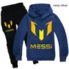 Set di abbigliamento Panni da calcio per bambini Set con cappuccio Abbigliamento sportivo casual per bambini Ragazzi Ragazze di età compresa tra 3 e 12 anni Moda stampata primaverile