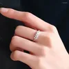Pierścienie klastra Cixy srebrny kolor mikroinkwikowany liść dla kobiety temperament otwarty pierścionek Koreańska moda małe świeże prezenty biżuterii