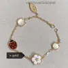 Van Clover Braclet Cleef 2024 Designer Charm Bracelets Women Four--Liaf-Rosegold Lusury Lukrywa z pudełka