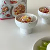 4インチレトロセラミックボウルかわいいライスボウル麺コンテナシリアルスープデザートスナックボウルキッチン食器用品電子レンジセーフ240130