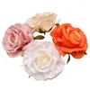 Fleurs décoratives 30 pièces/12CM grande Rose blanche têtes de fleurs en soie artificielle bricolage Scrapbooking mariage maison fête décoration de gâteau fausse couronne