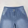 Jeans pour femmes Denim Femmes Mode Pantalon évasé 2024 Blanchi Large Jambe Streetwear Pantalon Lavé Bleu Long