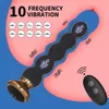 10 Speed ​​Anal Vibrator Pärlor Prostata Massage Dual Motor Butt Plug Stimulator Remote Control Sex Toy for Men Women 240202