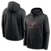 Мужской флисовый пуловер Atlanta Falcons черного цвета с капюшоном и молнией во всю длину