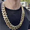 Biżuteria hip -hopu Mężczyźni mody łańcuch rapera 14K złota Patlant 999 Solidny srebrny łańcuch kubański