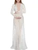 Abiti Fashion Maternity Photography Props Maxi Maternity Abito in pizzo Abito di maternità Solto Scattatura Photo Summer Drence Abito in gravidanza Plus