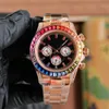 Titta på Luxury Mens Designer Watches Rainbow 43mm Automatiska mekaniska högkvalitativa klockor Rostfritt stål Strap Classic Scratch Resistant Crystal Wristwatch