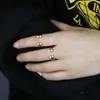 Pierścienie klastra minimalne delikatne opalanie pierścień mikro podwójne ogień klejnot palec dla kobiet