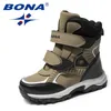 Bona Classics Style Children Boots Hook Loop Boys Snow Boots Leather Boys Ankle Boots Outdoor Fashion Sneakers 240127