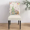 Housses de chaise de pâques, printemps, tulipe, œuf nain, ensemble de housses de siège en Spandex extensible pour cuisine, maison, salle à manger