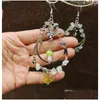 Dangle Lustre Brincos Magia Azeitona Verde Cogumelo Pé Na Lua Prehnite Cottagecore Jóias Witchy Boho Drop Delivery Otw4C