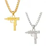 Hanger Kettingen Modellen Hip Hop UZI Kolye GUN Vorm Ketting Goud/Zilver Kleur Leger Stijl Mannelijke Ketting Mannen Sieraden