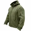 Mens Jacket Military Winter Tactical Fleece Coats Casual Hooded Coat Stand Collar Windproof Hiking Camping Clothes 240123