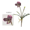 Decorative Flowers Artificial Flower Real Touch Orchid With Green Leaf Home El Wedding Decoration Store Decor Fake