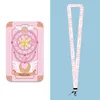 Porte-clés Cardcaptor Sakura Anime Rose Card Case Porte-clés Sailor Moon Porte-clés Lanière Mignon ID Pass Badge Support De Téléphone Cosplay X253