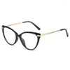 Lunettes de soleil mode Anti lumière bleue lunettes de chat pour femmes rétro dames clair ordinateur Reding lunettes Ins gros Matal