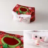 Christmas Decorations Toilet Paper Holder Case Boxes Santa Claus Tissue Cover Bags Non-woven Fabric Xmas Home Decor Towels Organizer