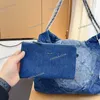 Wasgradiënt denim 22 vuilniszak 30/35cm zilveren munten charm letters hardware matelasse keten met mini portemonnee diamant dames designer schouderwinkelen handtas