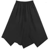 Calças masculinas calças de verão design irregular culottes saia estilista preto yamamoto moda