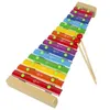 Baby Kids Houten Xylofoon 15 Tonen Piano Speelgoed Muziekinstrument 2 Mallet 240124