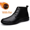 Botas escritório oxford negócios homem quente sapatos pretos neve formal tornozelo bota couro genuíno luxo inverno homens