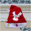 파티 모자 LED 크리스마스 모자 Adt Kids Xmas Party Night Glowing Blighted Santa Hats Inlaid Claus Reindeer Snowman Doll Drop Dhsg0