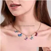 Hanger Kettingen Fantasie Vlinder Ketting Vintage Choker Sleutelbeen Voor Vrouwen Sieraden Hangers Zomer Charmes Sieraden Cf3198Y Drop Dh5Xp