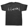 Homens Camisetas Novidade Mountain Heartbeat Pulse Line Camisa Escalada Caminhadas Gráfico Algodão Streetwear Manga Curta Dia dos Pais T-shirt Homens