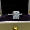 Classic Sugar Ice Cut Rhinestone Wedding Rings For Women Lovers Luxury CZ Zircon Engagement Ring